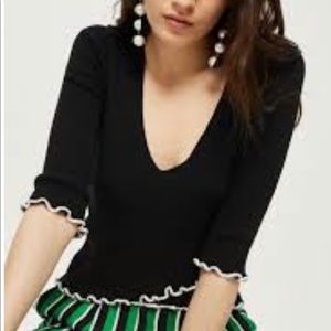 Topshop wrap front top